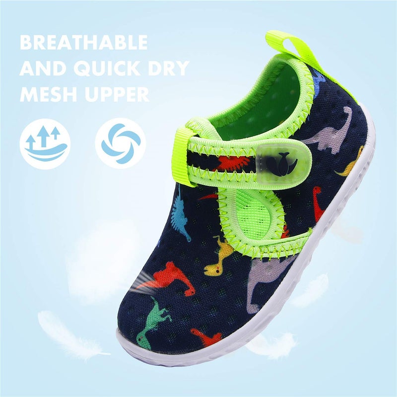 FEETCITY Baby Boys Girls Water Shoes Quick Dry Barefoot Sports Aqua Socks Swim Beach Pool Yoga Exercise Shoe Navy Dinosaur 12-18 Months Infant - Image 5